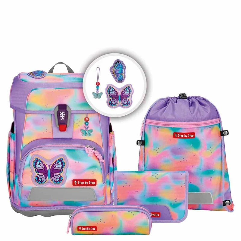 Step by Step Cloud Flash - Mochila escolar Set 5tlg. (Butterfly Luna)
