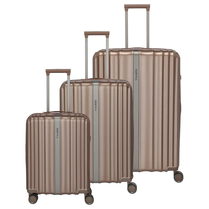 Travelite Paros - Set de trolley con 4 ruedas, 3 piezas (color: cappuccino)
