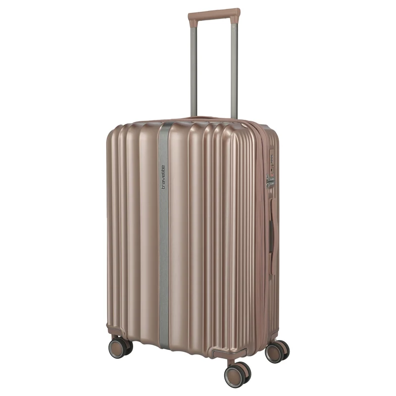Travelite Paros - Trolley M 4 ruedas 65 cm ampliable (Color: cappuccino)