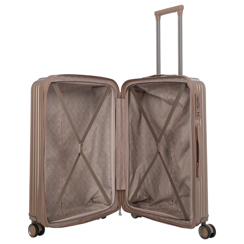 Travelite Paros - Trolley M 4 ruedas 65 cm ampliable (Color: cappuccino)