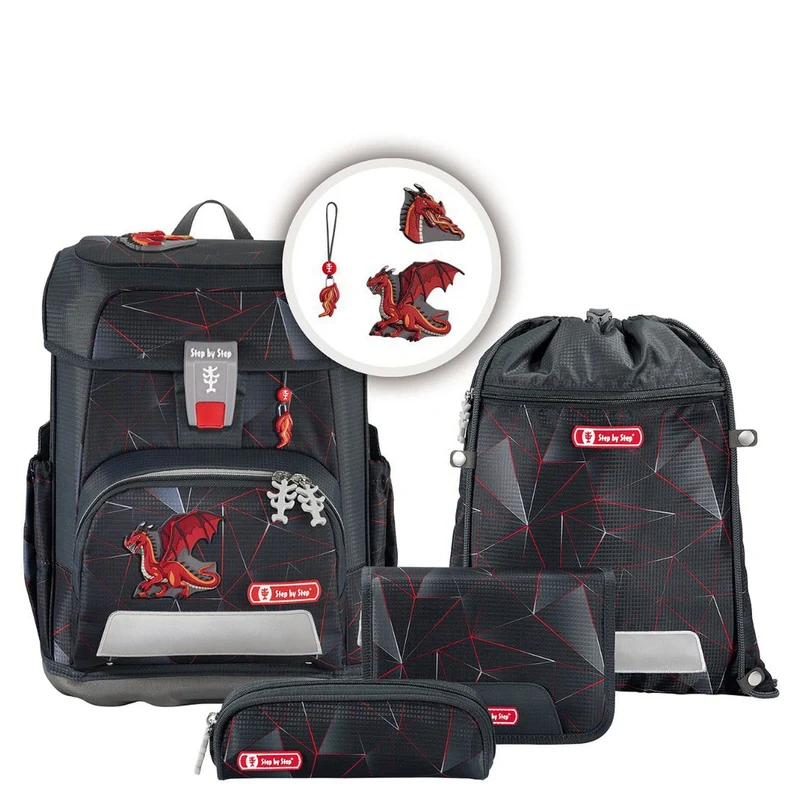 Step by Step Cloud - Set de mochila escolar 5 piezas (Dragon Drako)