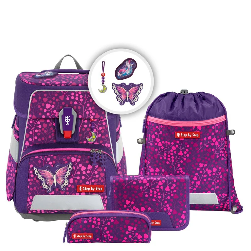 Step by Step Space Shine - Mochila escolar Set 5tlg. (Butterfly Night Ina)