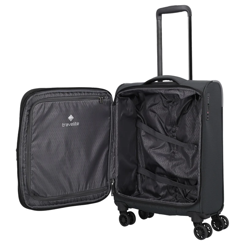 Travelite Corsiica - Trolley de cabina con 4 ruedas S 55 cm expandible (black)