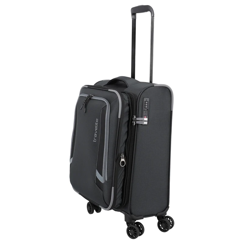 Travelite Corsiica - Trolley de cabina con 4 ruedas S 55 cm expandible (black)