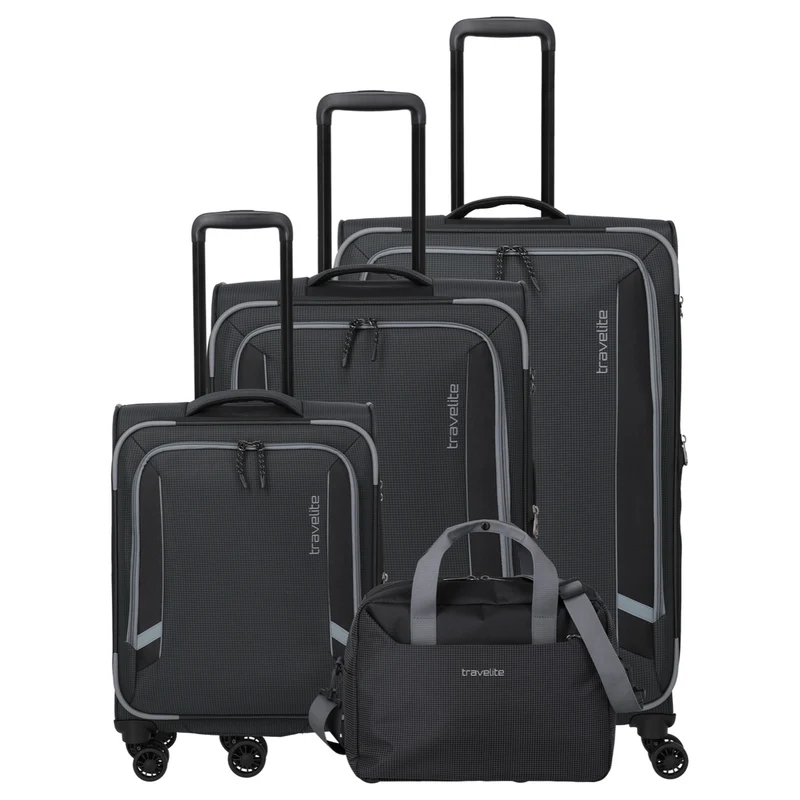 Travelite Corsiica - Juego de trolley con 4 ruedas 4 pzas. expandible (black)