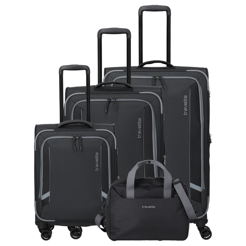Travelite Corsiica - Juego de trolley con 4 ruedas 4 pzas. expandible (black)