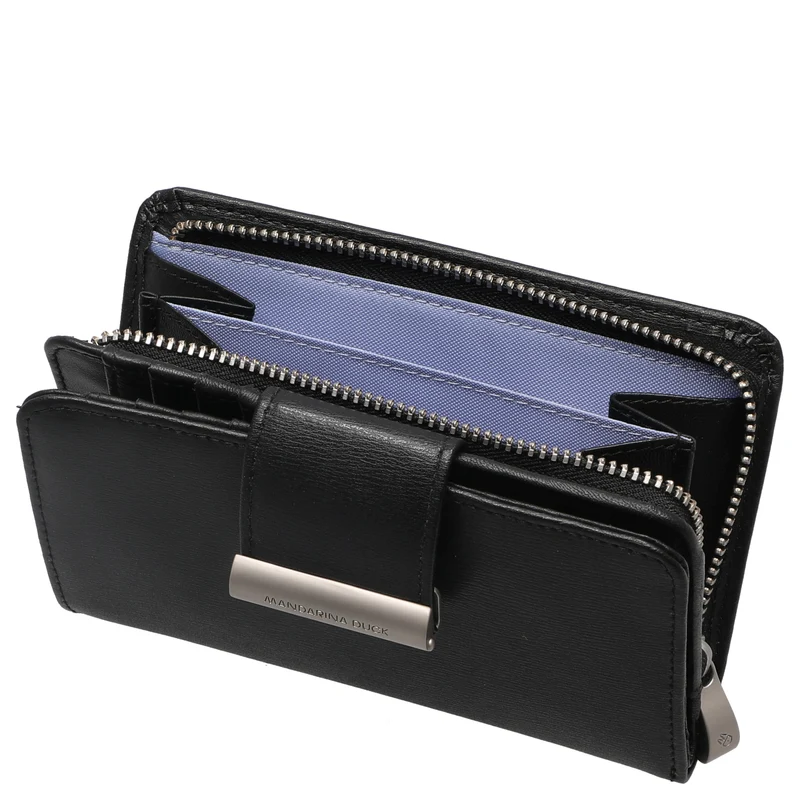 Mandarina Duck Hera 3.0 - Cartera con botón a presión 14 cm (black)