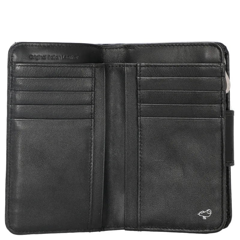 Mandarina Duck Hera 3.0 - Cartera con botón a presión 14 cm (black)