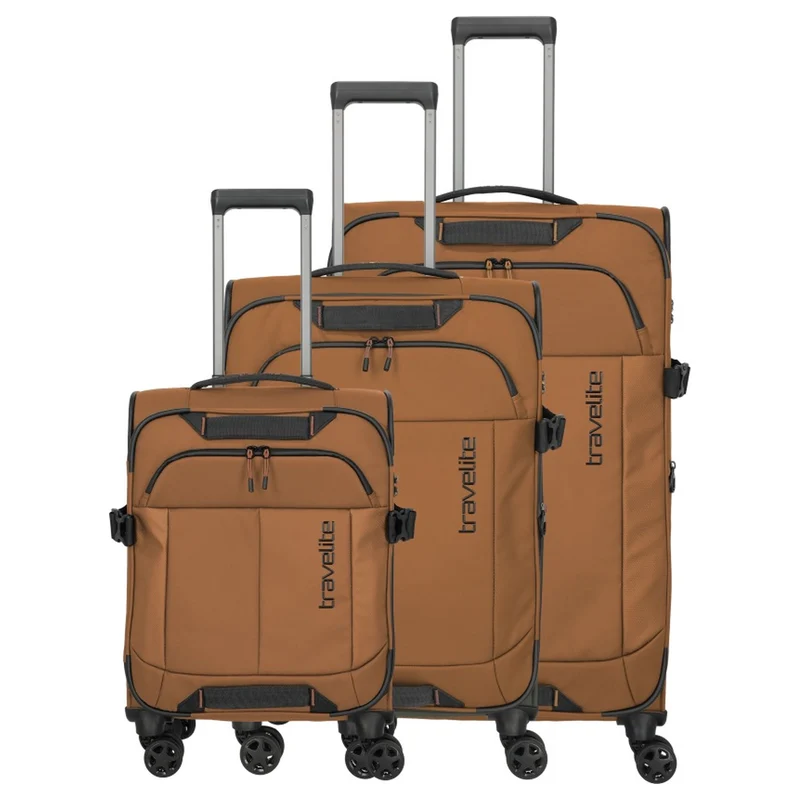 Travelite Briize - Set de trolley con 4 ruedas 3 piezas S/M erw./L erw. (curry)