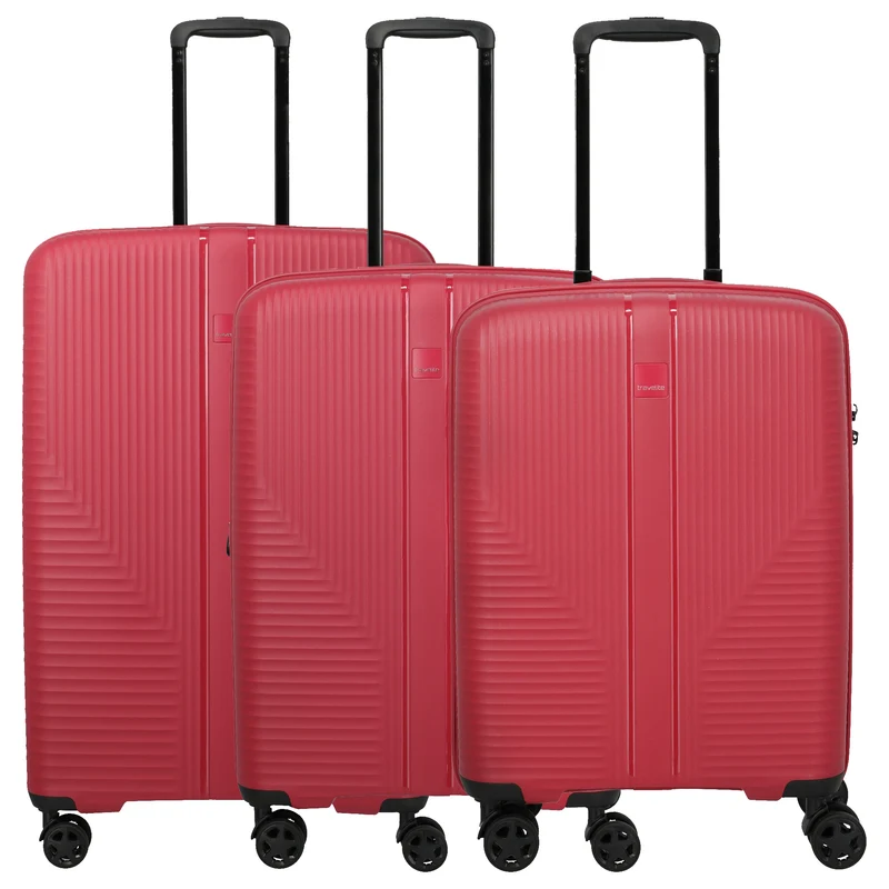 Travelite Air Stripe - Set de trolley con 4 ruedas 3 piezas (red)
