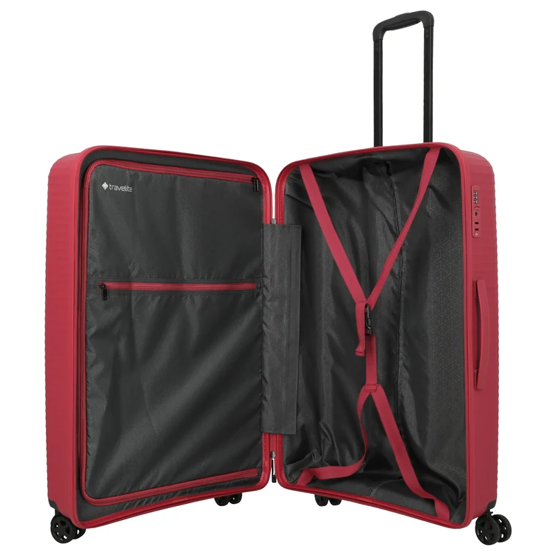 Travelite Air Stripe - Set de trolley con 4 ruedas 3 piezas (red)