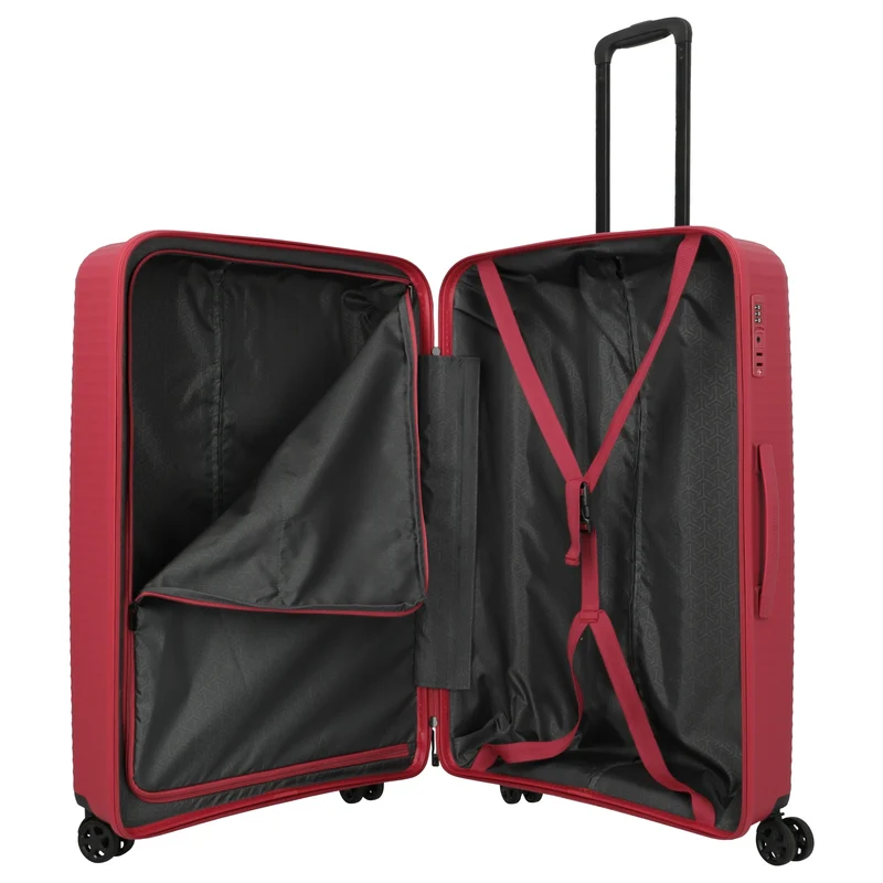 Travelite Air Stripe - Set de trolley con 4 ruedas 3 piezas (red)