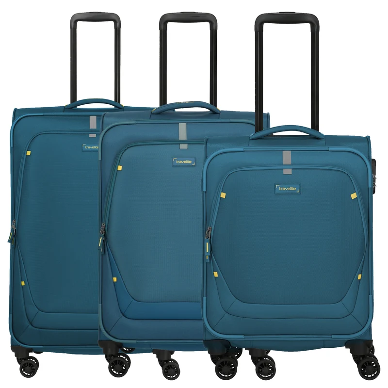 Travelite Umbria - Set de trolley con 4 ruedas 3 piezas (petrol)