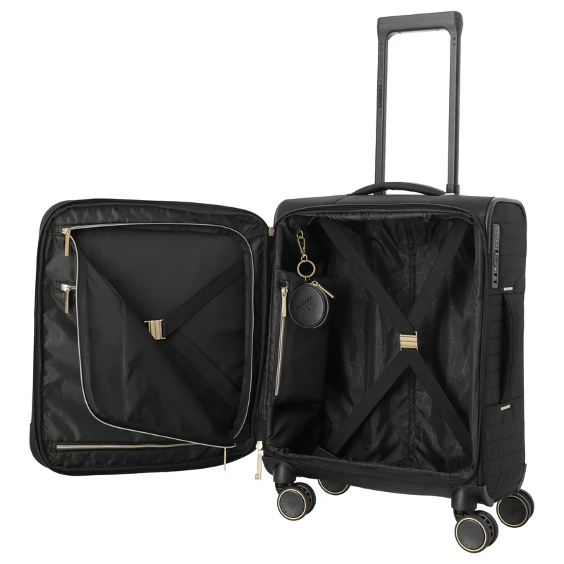 Travelite BARBARA Stepp - Trolley de 4 ruedas S 55 cm expandible (schwarz)