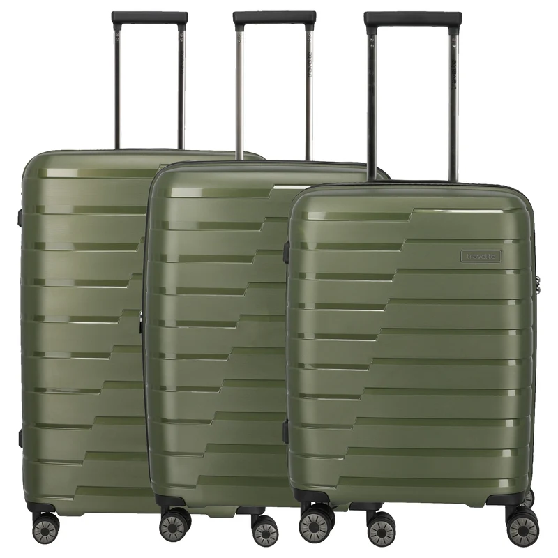 Travelite Air Base - Juego de trolley con 4 ruedas 3 piezas extendido (olive)