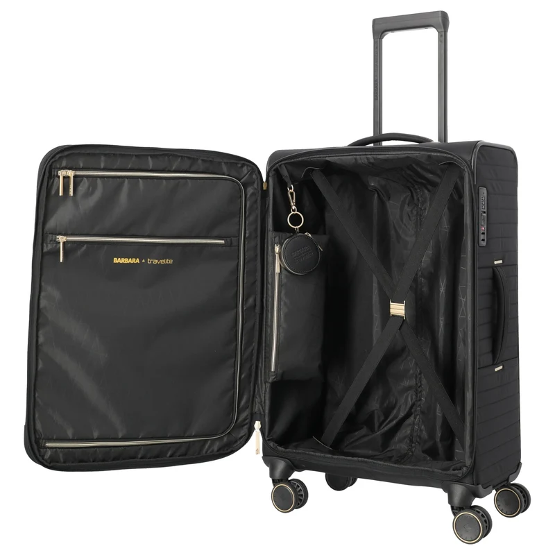 Travelite BARBARA Stepp - Trolley de 4 ruedas M 68 cm expandible (schwarz)