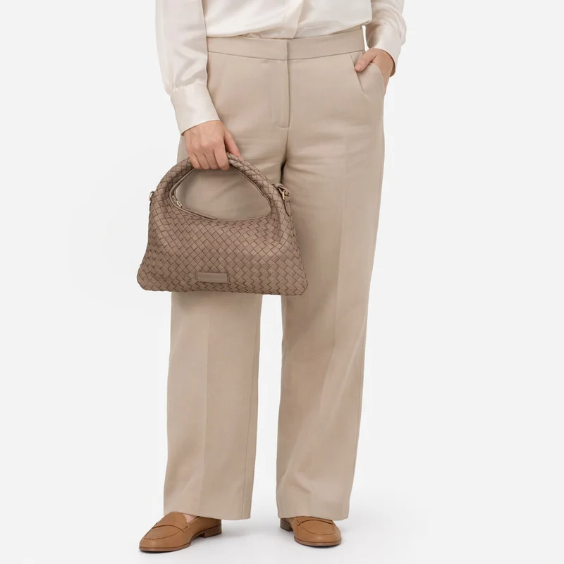 Les Visionnaires Sadie Weave Silky - Bolso de mano 37 cm (cappuccino beige)