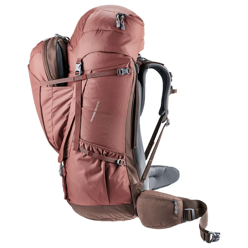 Deuter Voyager 60+10 SL - Mochila de viaje para mujer 13" 80 cm (caspia-raisin)