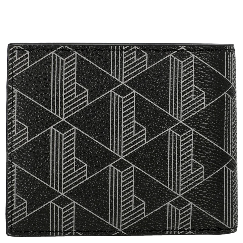 Lacoste Signature - Cartera de hombre 6cc 11 cm (allover monogram noir gris)