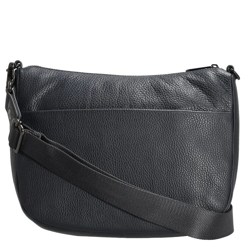 Mandarina Duck Mellow Leather Hobo - Bolso bandolera 28.5 cm (dress blue)