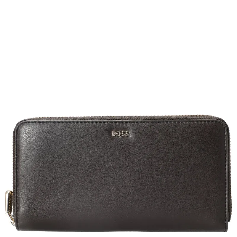 BOSS Women Numah Ziparound - Cartera 19 cm (dark brown)