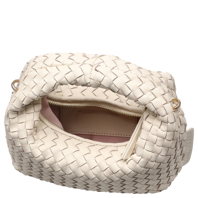 Les Visionnaires Greta Micro Weave Silky - Bolso de mano 20 cm (vanilla)