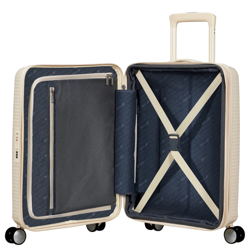 American Tourister Soundbox - Trolley de cabina de 4 ruedas 55 cm (coconut sand)