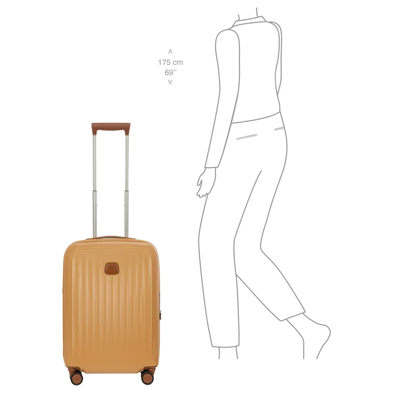 Brics Taormina - Trolley de cabina con 4 ruedas S 55 cm expandible USB (honig)