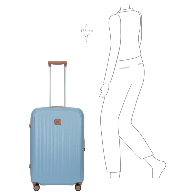 Brics Taormina - Trolley de 4 ruedas M 69 cm expandible (hellblau)