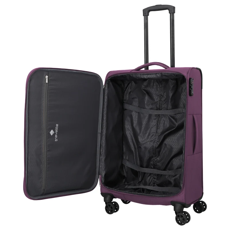 Travelite Priego - Trolley de 4 ruedas 66 cm (berry)