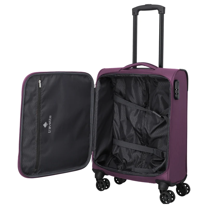 Travelite Priego - Trolley de cabina con 4 ruedas 55 cm (berry)
