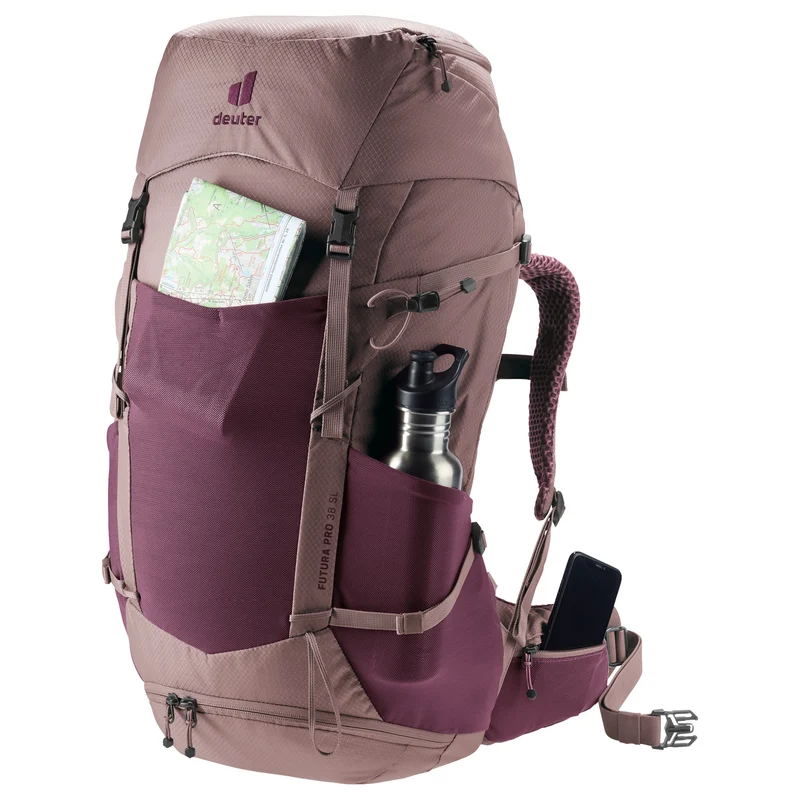 Deuter Futura Pro 38 SL - Mochila de senderismo 64 cm (cassis-ashrose)