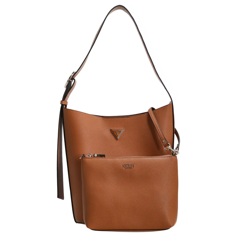 Guess Meridian II Bucket - Bolso saco con pouch extraíble (cognac)