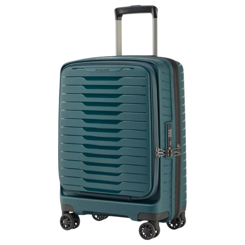 Stratic Novium ML - Trolley de cabina con 4 ruedas y bolsillo delantero 55 cm expandible (petrol)