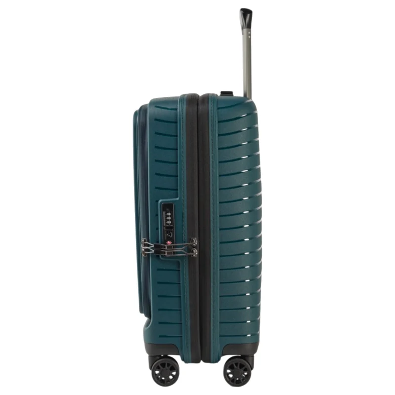 Stratic Novium ML - Trolley de cabina con 4 ruedas y bolsillo delantero 55 cm expandible (petrol)