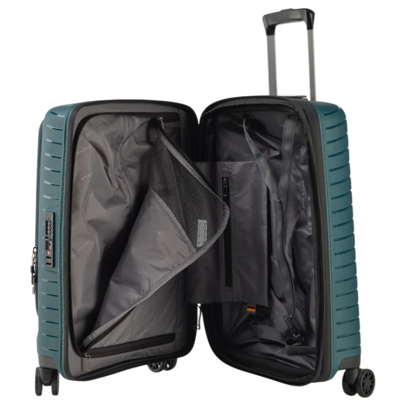 Stratic Novium ML - Trolley de cabina con 4 ruedas y bolsillo delantero 55 cm expandible (petrol)