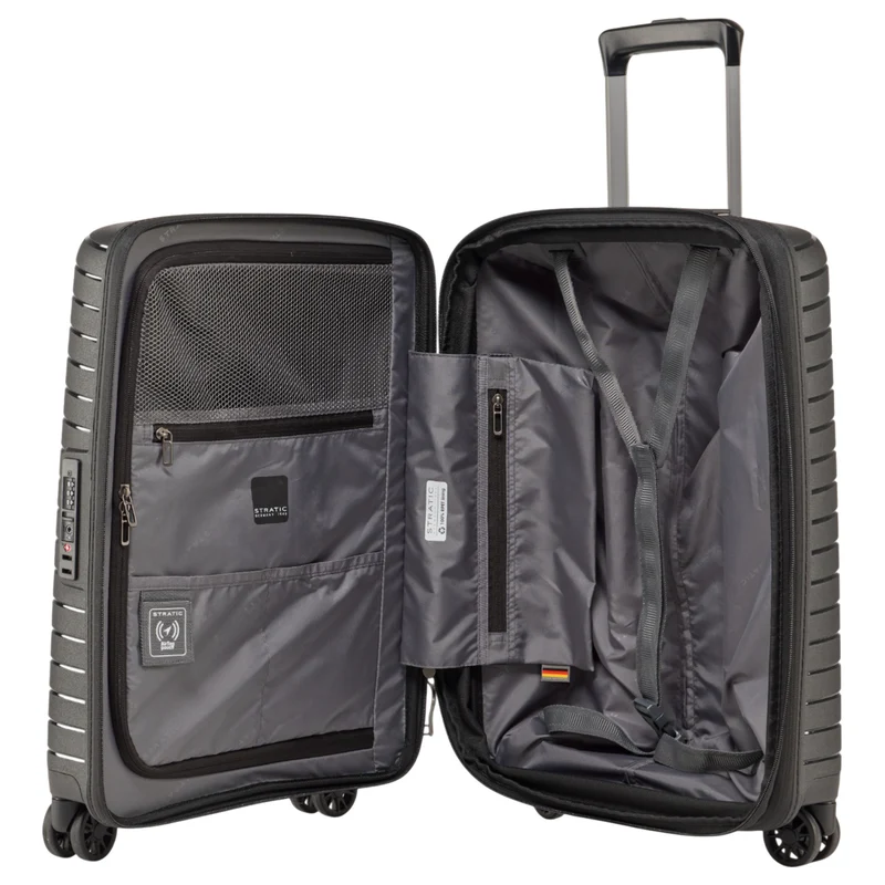 Stratic Novium SL - Trolley de cabina de 4 ruedas 55 cm expandible (black)