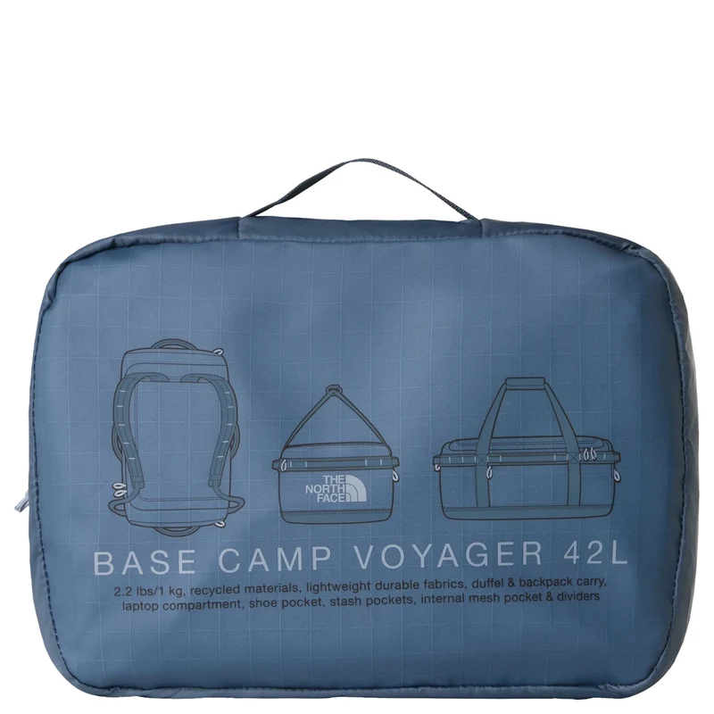 The North Face Base Camp Voyager Duffel 42L - Bolsa de viaje/Mochila 58.5 cm (granite grey/frost grey)