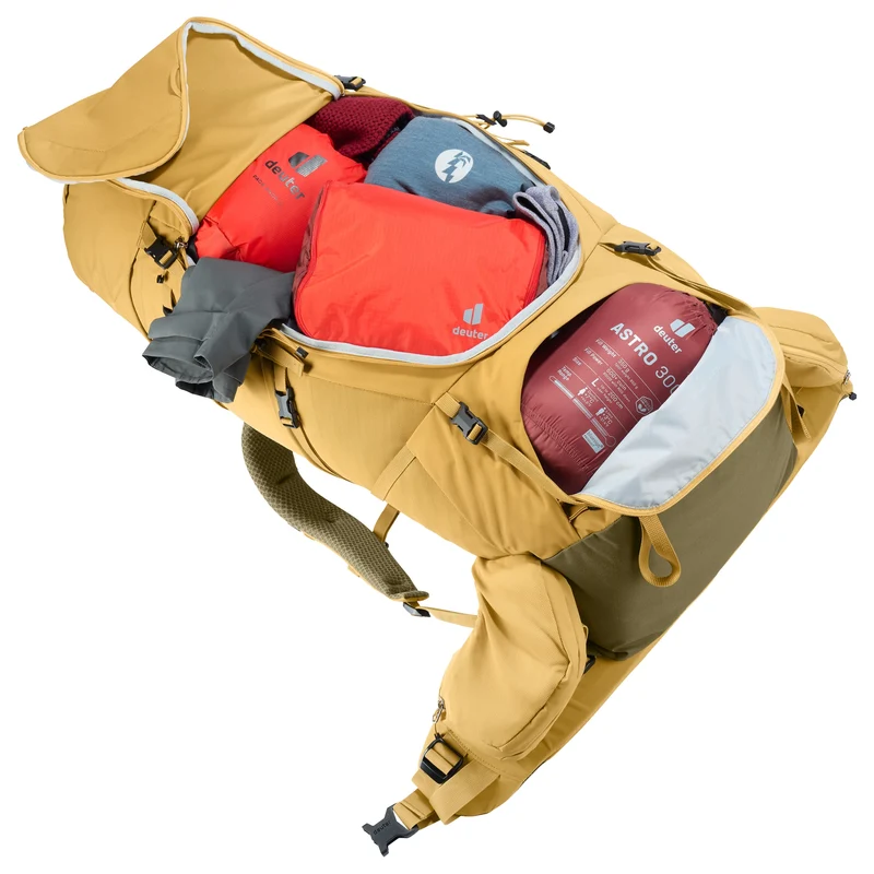 Deuter Aircontact Core 60 + 10 - Mochila de trekking 82 cm (savanna-nori)