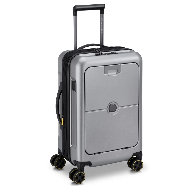 Delsey Paris Turenne 2.0 - Trolley de cabina con 4 ruedas y bolsillo delantero 55 cm USB erw. (silber)
