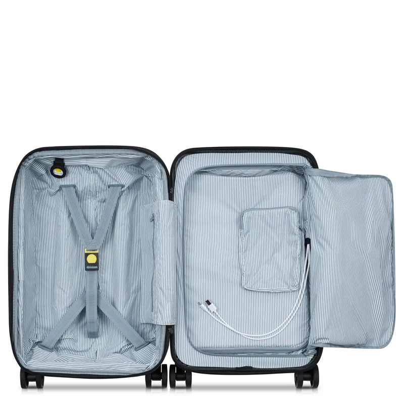 Delsey Paris Turenne 2.0 - Trolley de cabina con 4 ruedas y bolsillo delantero 55 cm USB erw. (silber)
