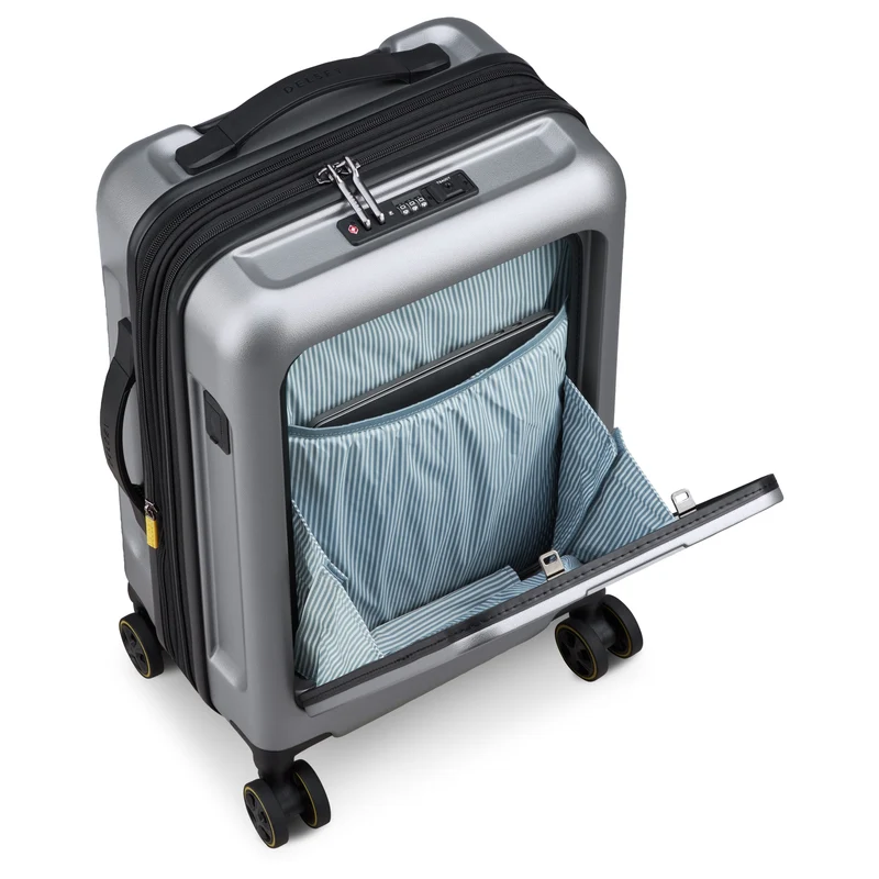 Delsey Paris Turenne 2.0 - Trolley de cabina con 4 ruedas y bolsillo delantero 55 cm USB erw. (silber)