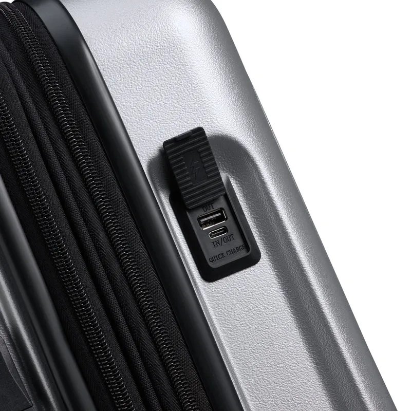 Delsey Paris Turenne 2.0 - Trolley de cabina con 4 ruedas y bolsillo delantero 55 cm USB erw. (silber)