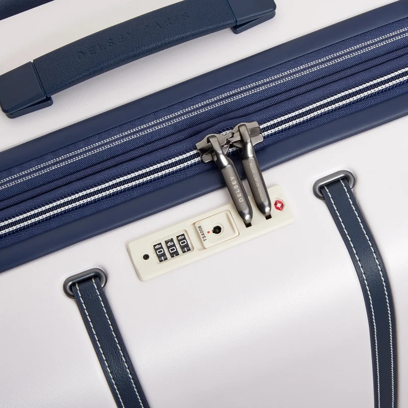 Delsey Paris Cadence - Trolley de 4 ruedas 76 cm expandible (elfenbein/blau)