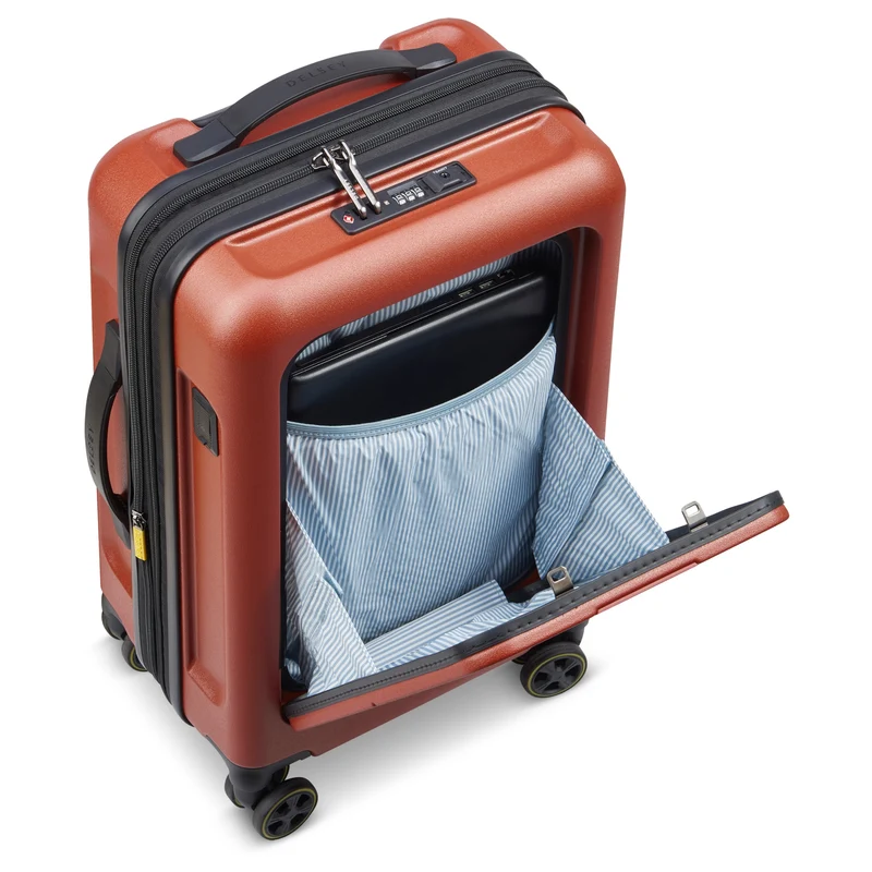 Delsey Paris Turenne 2.0 - Trolley de cabina con 4 ruedas y bolsillo delantero 55 cm USB erw. (backstein)