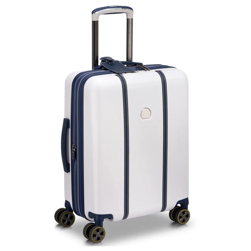 Delsey Paris Cadence - Trolley de cabina Slim 4 ruedas 55 cm expandible (elfenbein/blau)
