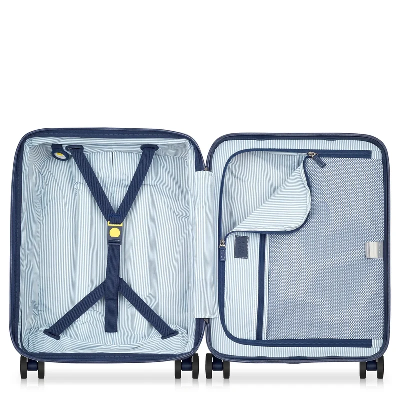 Delsey Paris Cadence - Trolley de cabina Slim 4 ruedas 55 cm expandible (elfenbein/blau)