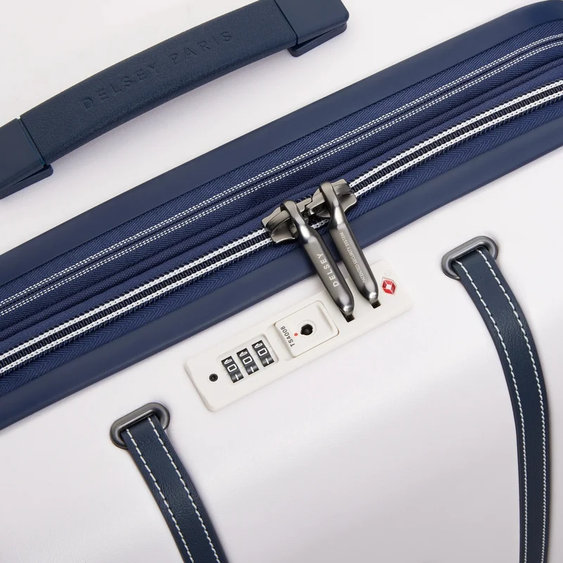 Delsey Paris Cadence Trunk - Trolley de 4 ruedas 80 cm expandible (elfenbein/blau)