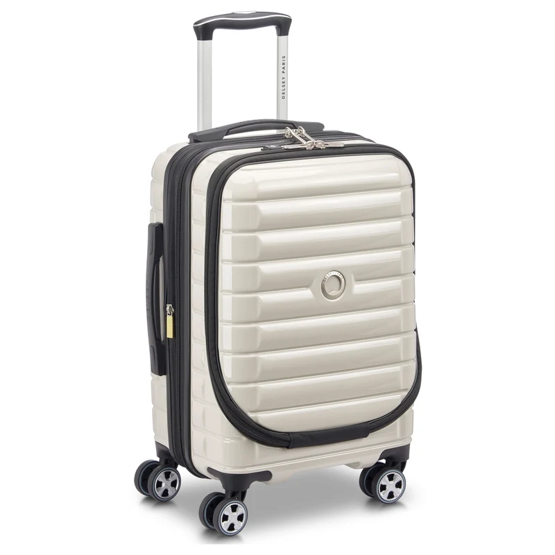 Delsey Paris Shadow 5.0 - Trolley de cabina con 4 ruedas y bolsillo delantero S 55 cm expandible USB (elfenbein)
