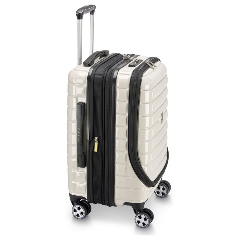 Delsey Paris Shadow 5.0 - Trolley de cabina con 4 ruedas y bolsillo delantero S 55 cm expandible USB (elfenbein)